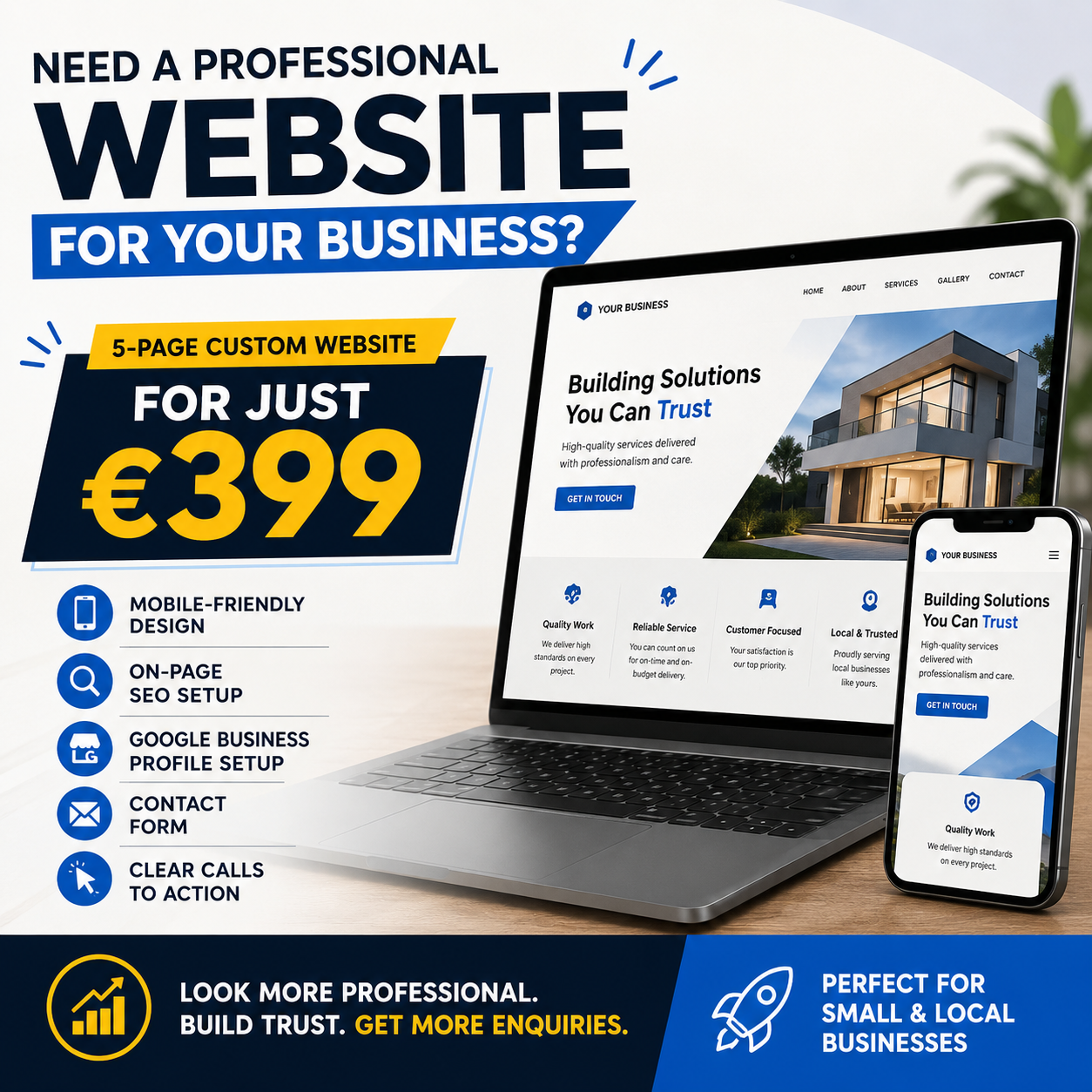 Custom 5 Page Website Only €399